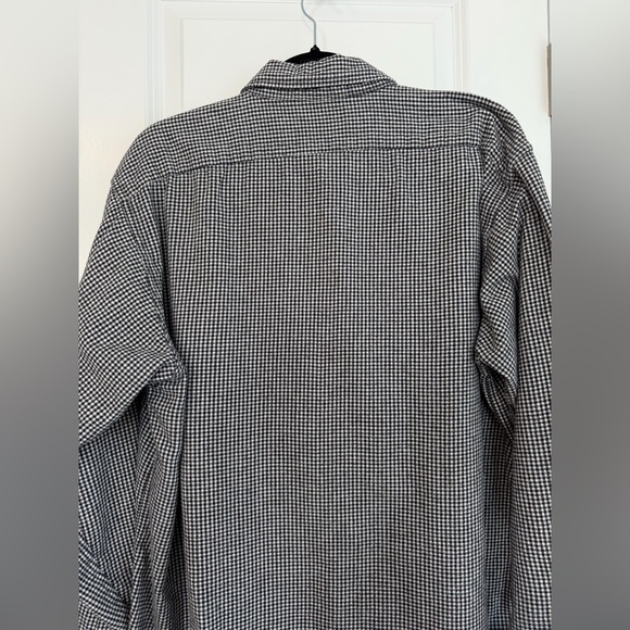 Vintage LL Bean Men’s Flannel Button Down Black White Checkered Size XL - Picture 4 of 11